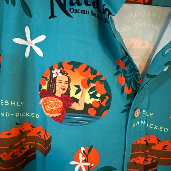 Tropical Bros Natalie's Island Juice Hawaiian Button Up Shirt Mens Medium - Picture 3 of 9